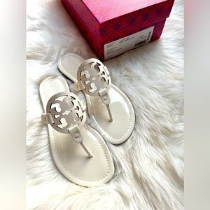 Tory Burch Miller Sandal patent leather - White